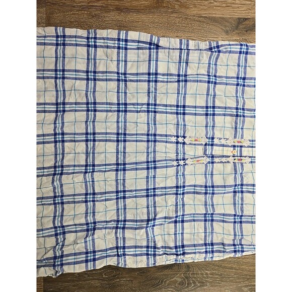 Johnny Was Women's Large Poplin Shirt Dress Tunic Plaid Embroidered Floral - Picture 3 of 15